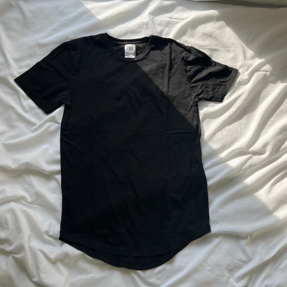 Zara Black Long Lenght Shirt - Small Size